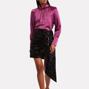 INTERMIX Women's Alma High Neck Silk Blouse -2